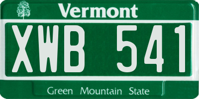 VT license plate XWB541