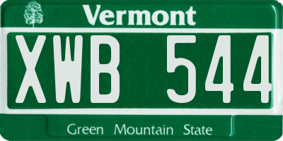VT license plate XWB544
