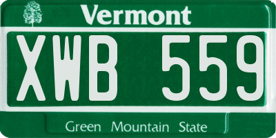 VT license plate XWB559