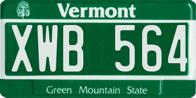 VT license plate XWB564