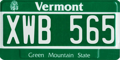 VT license plate XWB565
