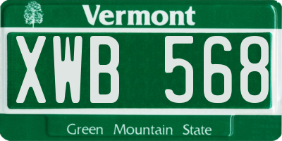VT license plate XWB568