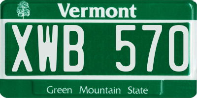 VT license plate XWB570