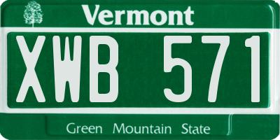 VT license plate XWB571