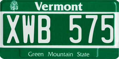 VT license plate XWB575