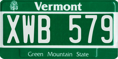 VT license plate XWB579