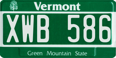 VT license plate XWB586