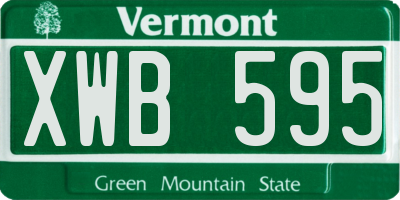 VT license plate XWB595