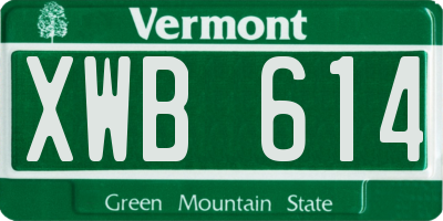 VT license plate XWB614