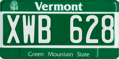 VT license plate XWB628