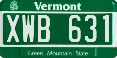 VT license plate XWB631