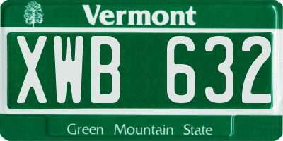 VT license plate XWB632