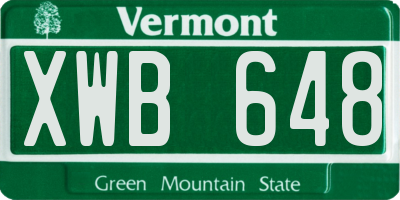 VT license plate XWB648