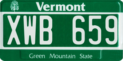 VT license plate XWB659