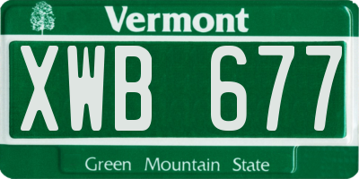 VT license plate XWB677