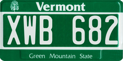 VT license plate XWB682