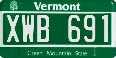 VT license plate XWB691