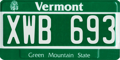VT license plate XWB693