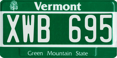 VT license plate XWB695