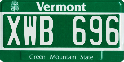 VT license plate XWB696