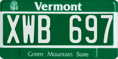 VT license plate XWB697