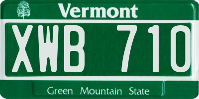 VT license plate XWB710