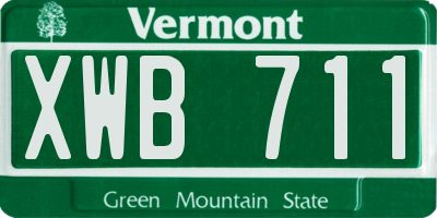 VT license plate XWB711