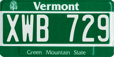 VT license plate XWB729