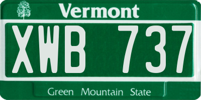 VT license plate XWB737