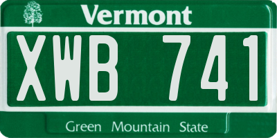 VT license plate XWB741