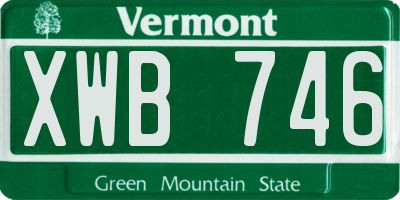 VT license plate XWB746