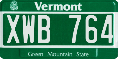 VT license plate XWB764