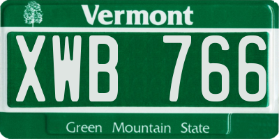 VT license plate XWB766