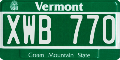 VT license plate XWB770