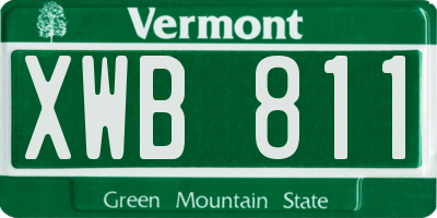 VT license plate XWB811