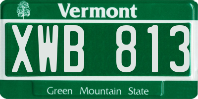 VT license plate XWB813