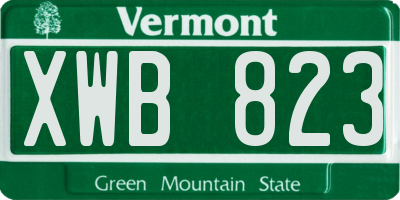 VT license plate XWB823