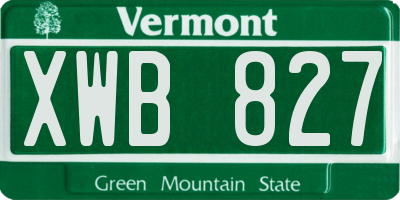 VT license plate XWB827