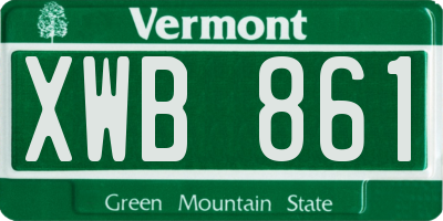 VT license plate XWB861
