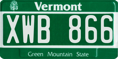 VT license plate XWB866