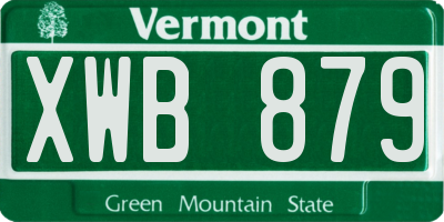 VT license plate XWB879