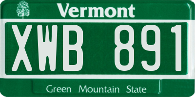 VT license plate XWB891