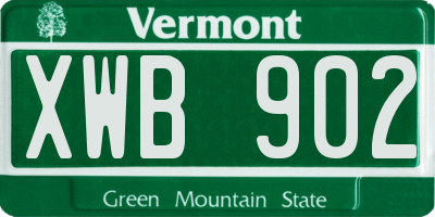 VT license plate XWB902