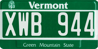 VT license plate XWB944