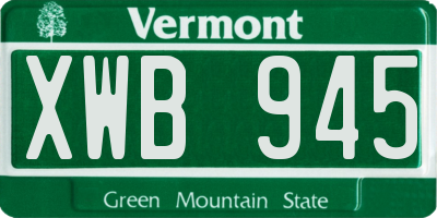 VT license plate XWB945