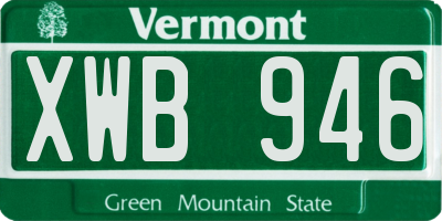 VT license plate XWB946