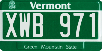 VT license plate XWB971