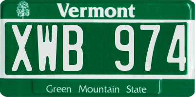 VT license plate XWB974
