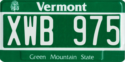 VT license plate XWB975