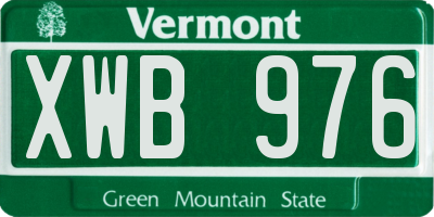 VT license plate XWB976